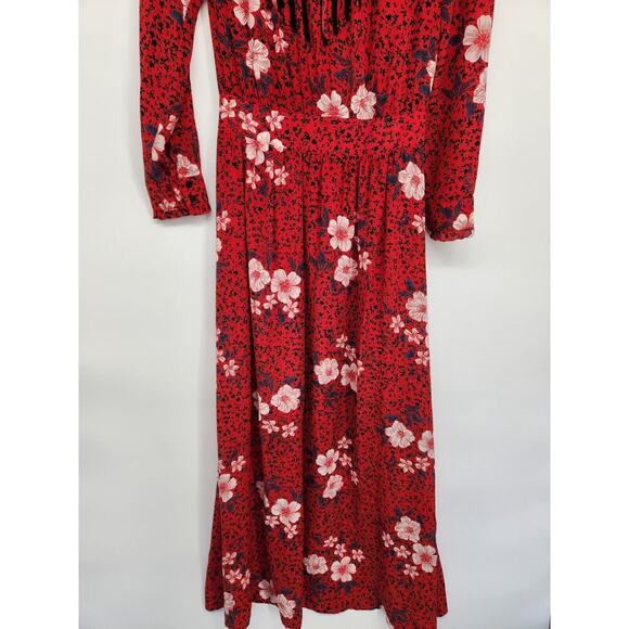 Zadig & Voltaire Remus Pensee Floral Silk Maxi Dress Size XS Red #2F504 - Picture 5 of 11